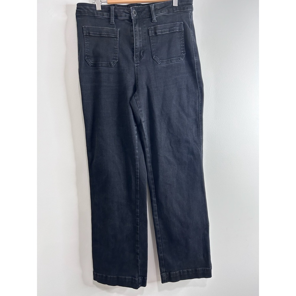 Judy Blue Black High Waist Straight Leg Patch Pocket‎ Jeans 15/32 Festival Y2K